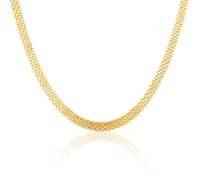 MIORE Collier Femme, Argent 925 Plaqué Or 18K, Chaine Homme/Chaine Femme, Collier Argent sans Pendentif, Chaîne Epaisse 40+5cm, Bijoux Argent hypoallergénique Fait en Italie, Boite a Bijoux Incluse