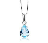 Miore - Collier Femme - Or blanc 375/1000 (9 carats) 1.61 gr - Topaze bleue