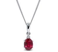 Miore - Collier - Femme - Or blanc 9 carats 1.04 grams - Avec 2 Rubis