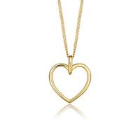 Miore Collier Femme Or - Chaîne et Pendentif Coeur Amour en Argent Sterling 925 avec Placage en Or Jaune Véritable - Chaîne de 45 cm - Bijoux Femme Plaqué Or avec Coffret Cadeau & de Rangement