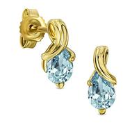 Miore stud earrings for women in 9 kt 375 white gold- yellow gold with pear shape ruby-emerald-sapphire- topaz-amethyst- aquamarine- gift box packaging