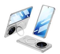 MiorMiar Coque De Téléphone Pliable Rigide pour Vivo X Fold 6 (Argent) | Housse de protection rigide pour PC, anneau magnétique intégré, protecteur d'écran HD, chargement sans fil