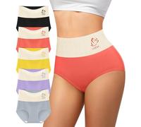 MIOTAN Lot de 5 Culotte Femme Coton Taille Haute Gainante | Extensible, Douce, Respirante, Couverture complète, Post-partum, Après césarienne, Confort quotidien
