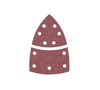 MioTools Fox Feuilles abrasives auto-agrippantes, 93/62 x 102 mm, 11 trous, p. Ponceuses delta, Corindon normal (Lot de 50) G240