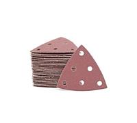 MioTools Fox Feuilles abrasives auto-agrippantes, 93 mm, 6 trous, p. Ponceuses delta, Corindon normal (Lot de 25) G36
