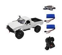 Mious 1/16 WPL C24-1 4WD RC Crawler, voiture tout-terrain télécommandée tout-terrain avec deux batteries et contrôle proportionnel, jouet RC pour l'intérieur et l'extérieur