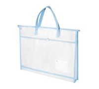 MiOYOOW 3 Pièces Sac de Projet A3, Pochettes en Maille Nylon étanche et Transparents, Sac à Main Rangement Transparent à Fermeture éclair pour Dessin Document Peinture Puzzles