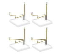 MiOYOOW 4 Pcs Présentoir pour Cristal en Acrylique, Support de Roche à 5×5cm Base avec Bras en Métal Réglables pour Pierres Précieuses, Fossiles, Minéraux de Cristal