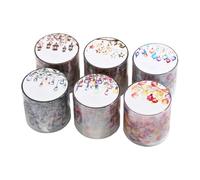 MiOYOOW Autocollants Scrapbooking PET, 6 Rouleaux Ruban Adhésif Thème d'éclairage, Transparents Imperméables, Decoratif Fournitures de Scrapbooking pour Journal, Carte de Vœux, Calendrier DIY