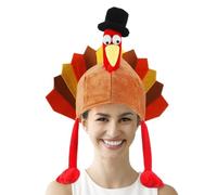 MiOYOOW Chapeau de Dinde pour Thanksgiving, Bonnet de Fêtes de Fin d'année, Accessoire de Déguisement Amusant, Costume de Dinde pour Carnaval, Fête d'automne et Soirée des Récoltes