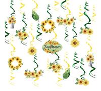 MiOYOOW Décorations Tourbillon Suspendus de Tournesol, 30 Pcs Décoration de Plafond de Fête, Tournesol, Printemps été, Décoration de Salon, Mur, Balcon