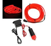 MiOYOOW El Wires Fil de Lumière 5M/16FT, DC 12V Bande Néon Lumineuse Étanche Intérieure de voiture, Éclairage Intérieur LED Flexibles pour les Décorations de Voitures