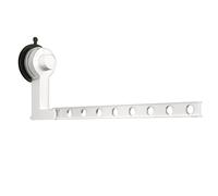 MiOYOOW Étendoir Mural Pliable, Séchoir à Linge à 90°, Porte-Vêtements Portable en Alliage d'aluminium avec Ventouse sans Perforation pour Buanderie, Salle De Bain, Chambre à Coucher