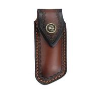 MiOYOOW Etui Couteau Cuir, 5,1'' / 5,4'' Gaine de Couteau Pliant Étui à Couteaux Portable Vintage avec Fermeture Pression Universel pour Camping Chasse Halloween (sans Couteau)