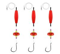 MiOYOOW Flotteur Pêche Catfish, 3 Pcs Flotteurs pour Poissons-Chats à Double Hochet, 6/0 8/0 Hameçons Circulaires, avec Force de Traction de 55Lb pour la Pêche au Poisson-Chat