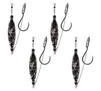 MiOYOOW Flotteurs Poisson-Chat Rig, 4 Pcs Flotteurs pour Poisson-Chat, Matériel de Pêche au Chat 2,5/3pouces, avec Hochets et Hameçons Circulaires pour la Pêche au Poisson-Chat