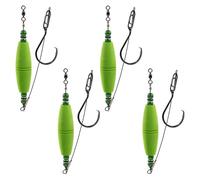 MiOYOOW Flotteurs Poisson-Chat Rig, 4 Pcs Flotteurs pour Poisson-Chat, Matériel de Pêche au Chat 2,5/3pouces, avec Hochets et Hameçons Circulaires pour la Pêche au Poisson-Chat