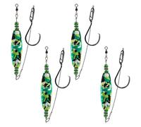 MiOYOOW Flotteurs Poisson-Chat Rig, 4 Pcs Flotteurs pour Poisson-Chat, Matériel de Pêche au Chat 2,5/3pouces, avec Hochets et Hameçons Circulaires pour la Pêche au Poisson-Chat