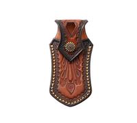 MiOYOOW Gaine de Couteau Poche, Étui Couteaux Vintage en Cuir, Pochette Couteaux Ceinture avec Trou de Suspension de Ceinture et Fermeture à Pression pour Couteau Pliant de 4,5" (sans Couteau)