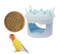 MiOYOOW Hamac pour Oiseaux, Lit Suspendu à 4 Crochets en Forme de Gâteau pour Cage, Couchette Rafraîchissant avec Coussin Amovible Double Face, pour Perruche, Calopsitte et Petit Oiseau