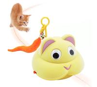 MiOYOOW Jouet Interactif pour Chat, Souris Automatique USB-C avec Son et Lumière, Jouet avec Clochette et Queue en Peluche pour Chatons, Chiens et Animaux de Compagnie