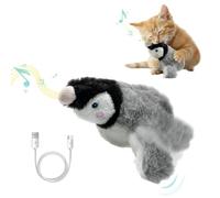 MiOYOOW Jouet pour Chat de Pingouin Battant des Pattes, Jouet Interactif en Peluche aux Couleurs Vives, Jouet d'exercice Rechargeable pour Chatons, Intelligent pour Animaux de Compagnie