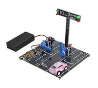 MIOYOOW Kit de simulation de cabine de péage STEM à monter soi-même, kit d'entraînement de soudure avec 2 mini voitures, projet de soudure pour l'apprentissage de l'école électronique