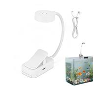 MiOYOOW Lampe Aquarium Clip 3 Températures, Éclairage LED 5 Niveaux avec Bras Flexible, Lampe USB Rechargeable Antifluctuation, pour Petit Réservoir et Plantes Aquatiques