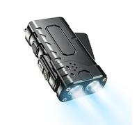 MiOYOOW Lampe Torche Plate, Projecteur LED Dynamo Main 2 Modes avec Écran LCD, Éclairage Portable Etanche USB Rechargeable, pour Urgence, Camping et Plein Air