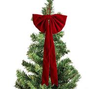 MiOYOOW Larges Nœud Rouge de Noël, Décoration en Velours à Suspendre, Ornements de Sapin de Noël pour la Maison, Les Fêtes, Les Mariages et Thanksgiving, Cadeaux de la Fête