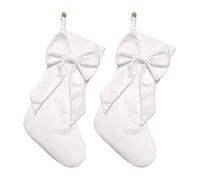 MiOYOOW Lot de 2 Chaussettes de Noël, Chaussettes de Noël en Velours Doux avec Nœud, Décoration Suspendre à la Cheminée ou pour Décorer Un Cadeau de la Fête