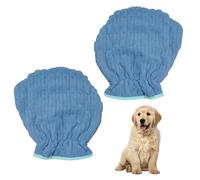 MiOYOOW Lot de 2 Serviette de Bain pour Animaux, Gants Absorbants de Toilette pour Chiens, Tissu Sèche pour Les Mains, Séchage Rapide pour Chats et Chiens de Petite et Moyenne Taille