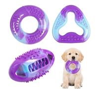 MiOYOOW Lot de 3 Jouet à Mâcher pour Chien, Brosse à Dents en Trois Formes pour Chiot, à Mâcher pour Chien pour Le Nettoyage des Dents des Animaux Domestiques