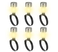 MiOYOOW Lot de 6 Lampes Solaires pour Piscine, Ampoule Solaire Extérieure, Cadre d'éclairage LED pour Trampoline, avec Sangle en Silicone, pour Piscines, Balcons, Jardins et Arrière-Cours