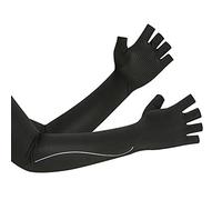 MiOYOOW Manchons Bras, Couverture Bras Refroidissement UPF 50+ Bloc UV Poignets Cyclisme en Soie Glace Couvre un Gant à Demi-Doigt Long pour Cyclisme Golf Course à Pied