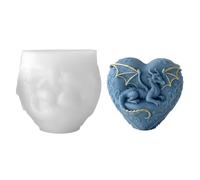 MiOYOOW Moule en Silicone Forme Dragon Cœur, Empreinte Cire Parfumée Démoulage Facile, Matrice Flexible pour Bougie Artisanale, pour Décoration Maison et Cadeau Créatif