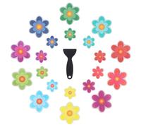 MiOYOOW Pack de 20 Autocollants de Douche Antidérapants, Sticker Auto-adhésif en Forme de Fleur Baignoire, Autocollants Adhésifs en PEVA, avec Grattoir pour Sol de Baignoire et Douche