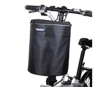 MiOYOOW Panier Vélo Pliant Étanche, Sacoche de Guidon Vélo Panier Avant Vélo Amovible avec Fermeture Éclair Scellée