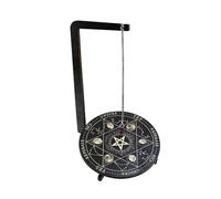 MiOYOOW Planche à Pendule en Bois Multifonction, Planche pour Pendule Divinatoire, Support à Cadran Mystérieux en Forme de L avec Collier de Quartz pour Salons, chambre de Yoga et Méditation