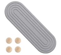 MiOYOOW Plateau de Salle de Bain, Plateau en Diatomées l'eau pour Évier, Porte-Savon de Comptoir, Tapis de Pierre Absorbante, Porte-éponge Absorbant l'eau avec 4 Patins en Bois pour Salle de Bain