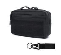 MiOYOOW Pochette Tactique Molle, Pochette Tactique Horizontale Moyenne, Sac Tactique de Transport de Plaque Sacoche Ceinture Militaire avec Mousqueton, Poche Gadgets étanche pour Sacs à Dos Gilets