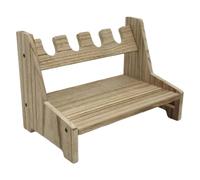 MiOYOOW Rack de Pistolet en Bois Massif, Support Armes avec boîte de balles, Porte Stockage de 4/6 Pistolet, Rangement Accessoires Cartouche de Poing, Forme Rustique