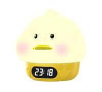 MiOYOOW Réveil Veilleuse 2 en 1, Lampe de Réveil RVB Multicolores, Lampe Tactile Canard en Silicone, Veilleuse de Sommeil avec Affichage de la Température, pour Chambre à Coucher, Bureau, Chevet