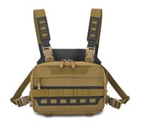 MiOYOOW Sac de Poitrine Tactique, Gilet Réglable MOLLE, Chest Rig Modulaire, Pochette Pectorale Multipoche pour la Chasse et la Course à Pied