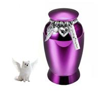 MiOYOOW Urnes Funéraires pour Animaux de Compagnie, Pot Commémorative pour Animaux de Compagnie, Urnes de Crémation avec Pendentif Aile et Chaînette à Billes pour Rendre Hommage à Vos Chiens et Chats