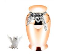 MiOYOOW Urnes Funéraires pour Animaux de Compagnie, Pot Commémorative pour Animaux de Compagnie, Urnes de Crémation avec Pendentif Aile et Chaînette à Billes pour Rendre Hommage à Vos Chiens et Chats