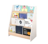 MIPAN Bibliotheque Enfant - Bibliothèque bois- Avec 4 Compartiments - Pour Livres et Jouets dans la Chambre d'enfant - 71*61*30cm