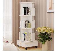 MIPAN. Bibliothèque rotative à 360 degrés - Étagère Pivotante à 3 Niveaux - Pour Chambre d'enfants - Blanc - 40x40x115cm
