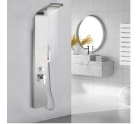 MIPAN. Colonne de douche Hydromassage Argent - Colonne Douche 5 Modes - Colonne de Douche à Montage Mural - 20 x 7 x 140 cm