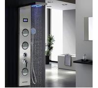 MIPAN. Colonne de douche hydromassage avec mélangeur - Pour salle de bain - Avce Douchette + Éclairage LED - 20 x 52.5 x 123.5cm